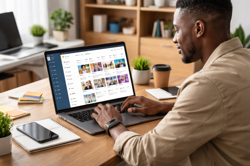 African professional earning with AI content automation