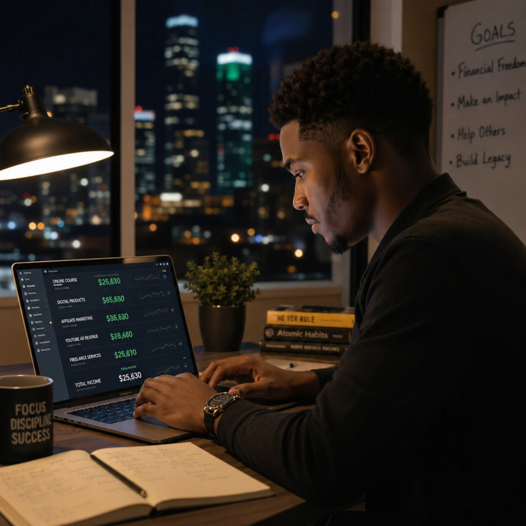 young African making money with AI tools individually