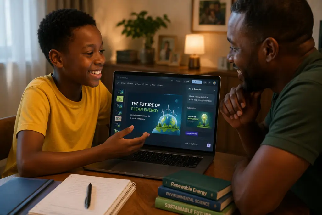 AI literate child creating projects with AI