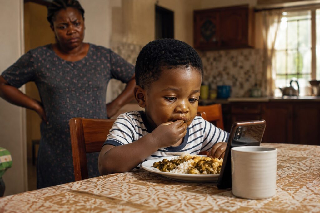 screen addiction toddlers mealtime Africa parenting